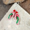 Candy Cane Christmas Earrings Sterling Silver