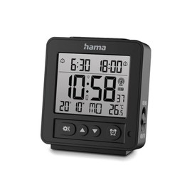Hama Rhodes LCD Digital Radio-Controlled Alarm Clock Black