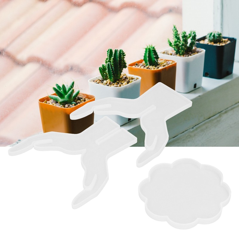 3Pcs DIY Flower Pot Shelf Mold Easy Demoulding Soft Good