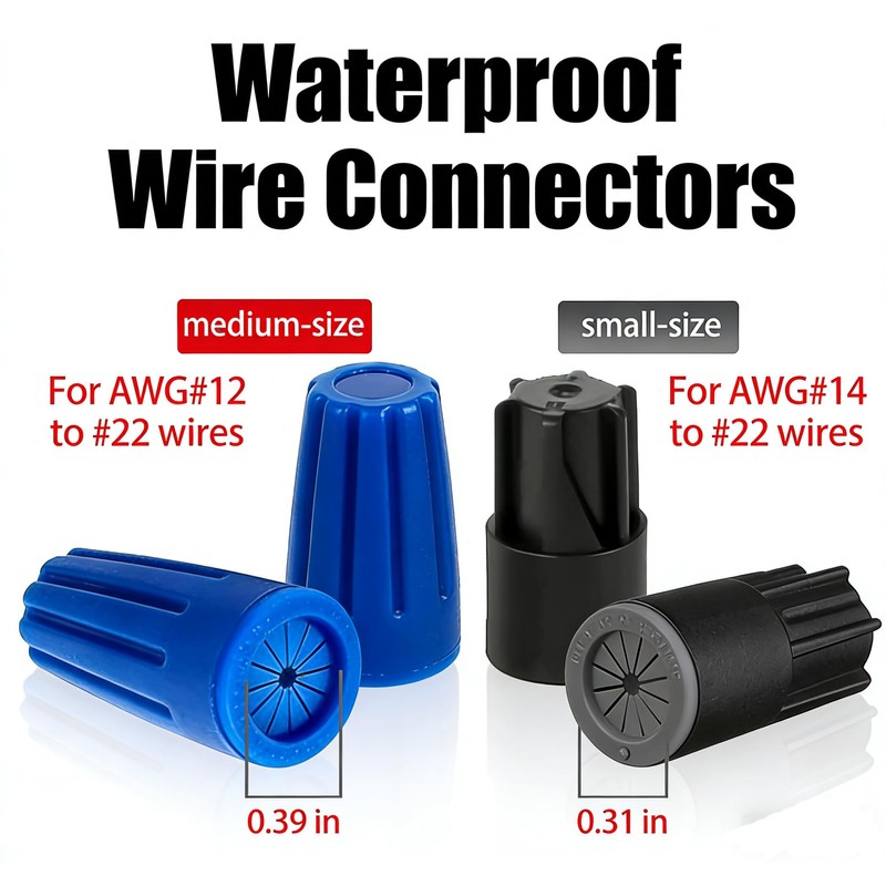 30PCS Waterproof Wire Connectors in Portable Case, Outdoor Silicone Filled