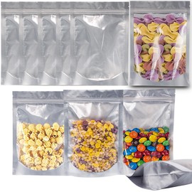 Wisesorb 1 Gallon 60 Packs Mylar Bags For Food Storage, 10"x 14" Mylar Bags With Window, Freeze Dried Candy Bags, Reusable Storage Bags For Food, Mylar Food Storage Bags for Long Term Food Storage