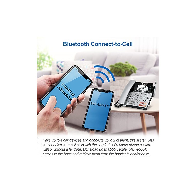 AT&T TL86103 DECT 6.0 Connect to Cell 2 Line Answering