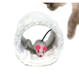 Home & Style 4" Cat Pet Tunnel with Mouse Toy Inside