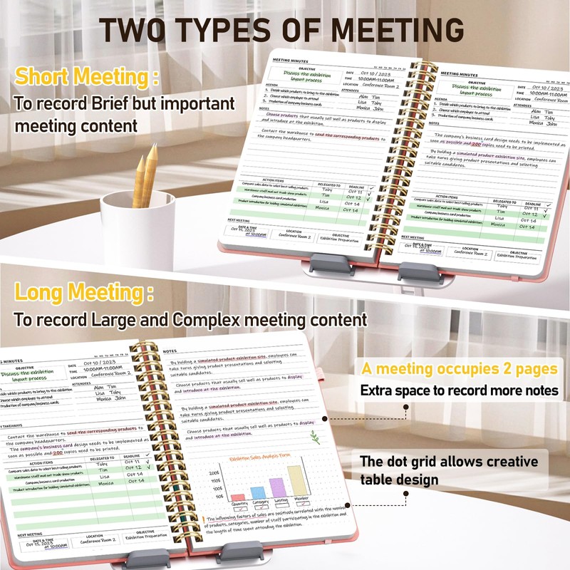 WEMATE Simplified Meeting Notebook for Work with Action Items 200