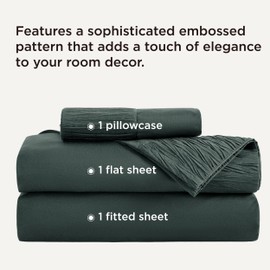 Bedsure Twin XL Sheet Sets Dorm Bedding - Soft Extra Long Twin Bed Sheets, 3 Pieces Hotel Luxury Forest Green Sheets Twin XL, Easy Care Microfiber Sheet Set