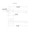 DEOLER Tub Spout, Matte Black 1/2 NPT Thread Square Tub