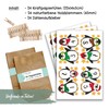 Papierdrachen DIY Adventskalender Kraftpapier Set - Pinguine zum Aufkleben -