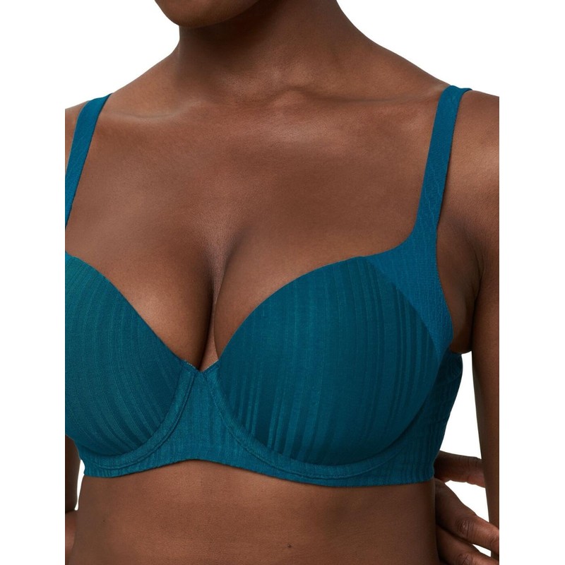 Triumph Women's Body Makeup Patchwork Wp Ex Bra, Blue Coral