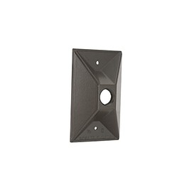 Hubbell-Raco 5186-7 1-Hole Cluster Rectangular Weatherproof Cover, 4-19/32 in L X 2-17/32 in W, Bronze