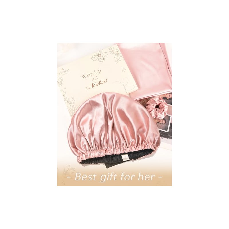YANIBEST Double Layer Satin Bonnet Silk Bonnet for Sleeping Adjustable