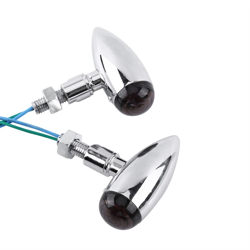 2pcs Motorcycle Bullet Amber LED Turn Signals Indicator Lighting Lamp