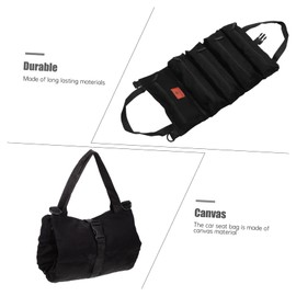 ABOOFAN Canvas Car Seat Hanging Tool Bag Multi Functional Storage Pouch for Electricians and Hardware Easy to Install Capacity Organizer for Cars Black