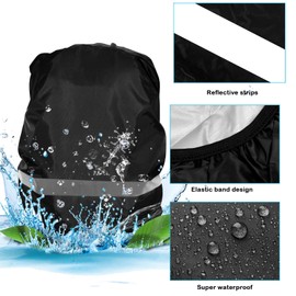 Nivofu 2PCS Waterproof Rain Cover for Backpack, Reflective Rainproof Protector for Anti-dust and Anti-Theft, Waterproof Rain Cover with Reflective Strap for Backpack 18-30L