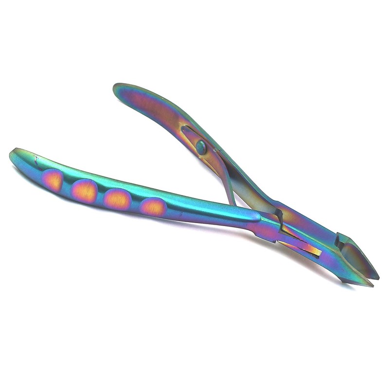 OdontoMed2011 Titanium Coaded 'Cuticle Nippers Rainbow Color ODM