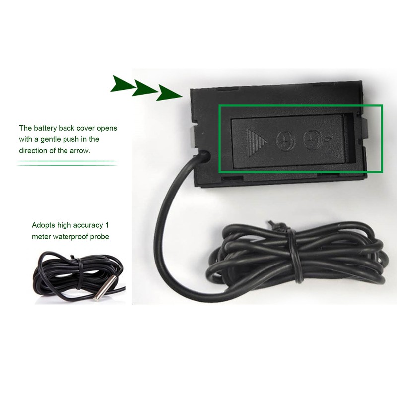 5PCS Electronic Digital Display Thermometer Black Mini Embedded Indoor Digital