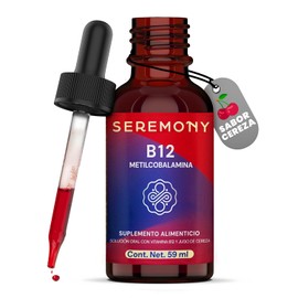 Vitamina B12 - Metilcobalamina - Sublingual - Lquida En Gotas - 2360 porciones - Suplementos Alimenticios - Sin Azcar - Sabor Cereza Orgnica - Plant  