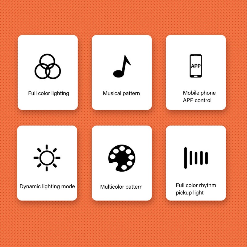 2pcs RGB Pickup Ambient Lamp 32 Bits Color Changing App