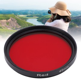 Camera Full Red Lens Filter Full Red Filter Camera Waterproof Filter Full Red Lens Filter Optical Glass for Nikon Camera Lens (49mm)