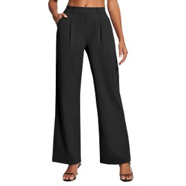 Ewedoos Womens Dress Pants Wide Leg Stretchy Work Pants Women Pull On Business Casual Trousers Slacks Outfits for Women