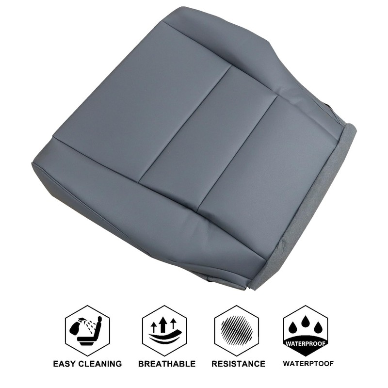 NLQR Dark Gray Driver and Passenger Side Bottom Microfiber Leather