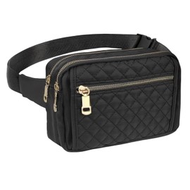 Fanny Packs for Women,Fashionable Crossbody Belt Bags Waist Pack for Teen Girls,Bum Hip Bag for Travel Hiking Cycling Running,Easy Carry Any Phone,Wallet, Black, One Size, Fashion