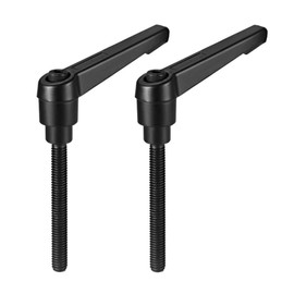 sourcing map M6 x 40mm Handle Adjustable Clamping Lever Thread Push Button Ratchet Male Threaded Stud Knobs Locking Rotating Screw Handles Quick Release Bolt Black 2pcs