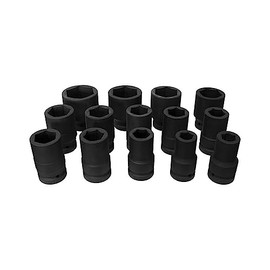 1" Drive Metric Impact socket set 22-60mm Hex (JQ-1-14set)