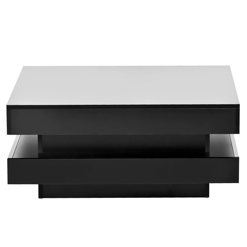 LED Coffee Table Modern High Gloss Cocktail End Table with