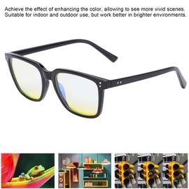 Color Blind Glasses, Full Frame UV400 Waterproof Red Green Colorblind Glasses, Colorblindness Correction Glasses for Men/Women, High Contrast Blind Correcting Glasses with Storage Case
