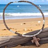 BlueRica Wood Cross Pendant on Coconut Beads and Puka Shell