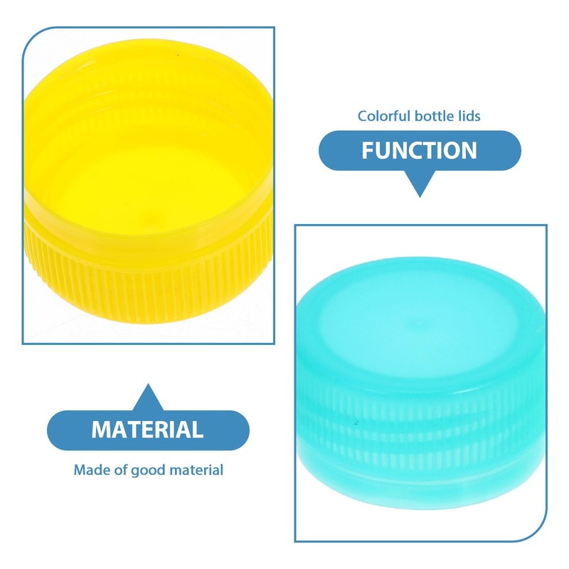 IMIKEYA Pack of 100 Plastic Bottle Lids, Colourful Bottle Lids,
