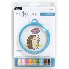 Bucilla 47891E My 1st Stitch Counted Cross Stitch Kit, 3", Hedgehog