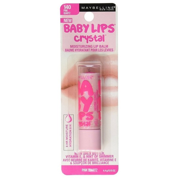 Maybelline New York Baby Lips Crystal Lip Balm, Pink Quartz [140] 0.15 oz (Pack of 6)