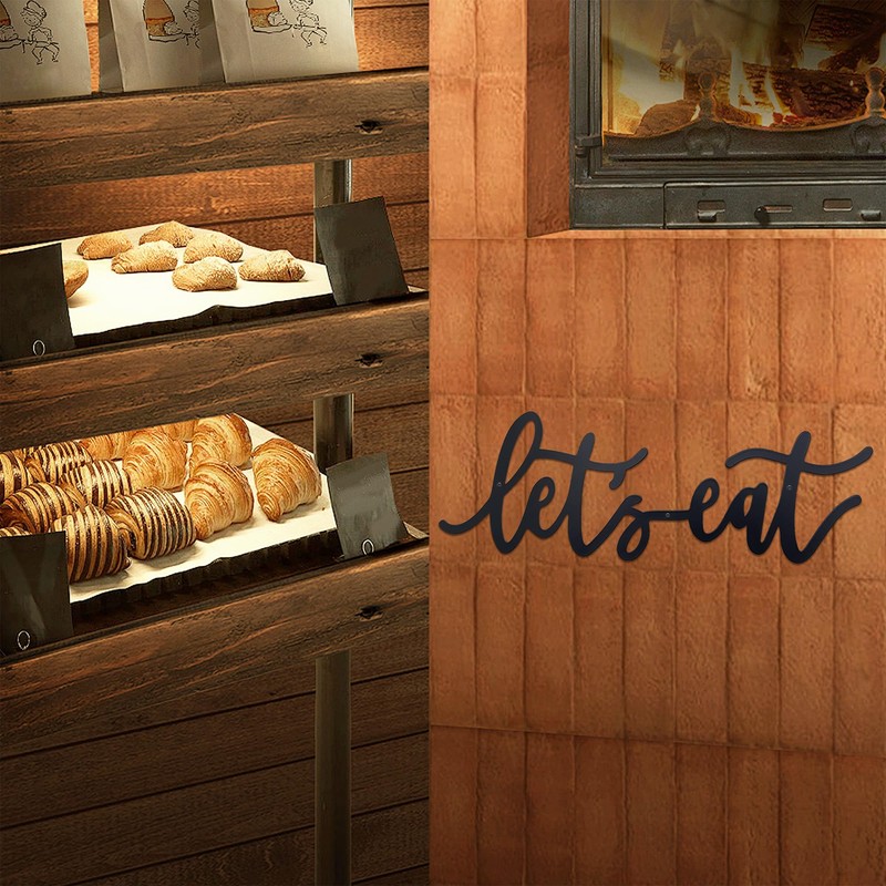 Metal Let's Eat Sign, Rustic Cutout Eat Signs, Farmhouse Wall