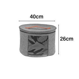 DYOUen Hat Boxes Hat Storage Box Felt Round Hat Box Foldable with Carry Handle and Clear Window for Wardrobe Organization, Travel,Dustproof (grey)