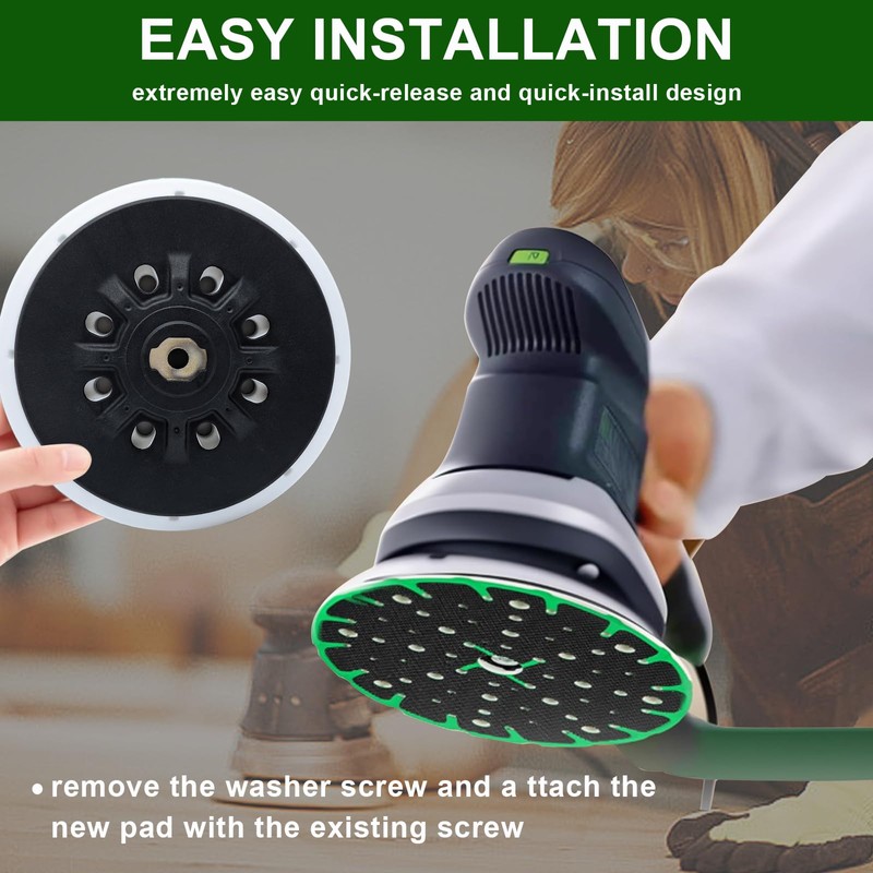 [6 Inch] 202458 Sandpaper Compatible with Festool, Sanding Pad for