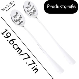 Hochzeitsgeschenke für Brautpaar, 2 Stück,Mr und Mrs Kaffeelöffel Geschenk,Jahrestag Valentinstag,Hochzeit Geschenk für Paar Couple, Kleine Verlobungsgeschenk für Beide.