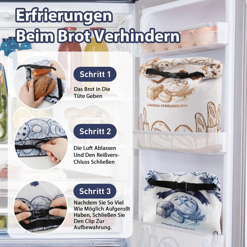 2 Pack Bread Bags German Version Large Fresh Bread Bags
