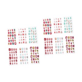 minkissy 288pcs Girl Fake Nails Easy to Apply Xmas Nail Patches for Boys and Girls Festive Designs Santa Claus Christmas Tree for Holiday Parties