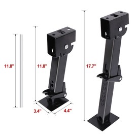 TeukRiGa Telescoping Trailer Stabilizer Jacks 2 Pcs, 11.8"-17.7" Folding Trailer Stabilizer Stands, Supports up 1000lbs Each, 11.8" Long Bar/Crack Included