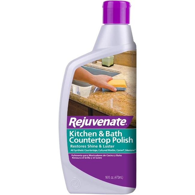 Rejuvenate Kitchen & Bathroom Countertop Polish – Brings Back Shine and Luster to All Kitchen and Bathroom Countertops in One Easy Application – 16 Ounce