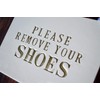Please Remove Your Shoes Sign - With Metal Stand -