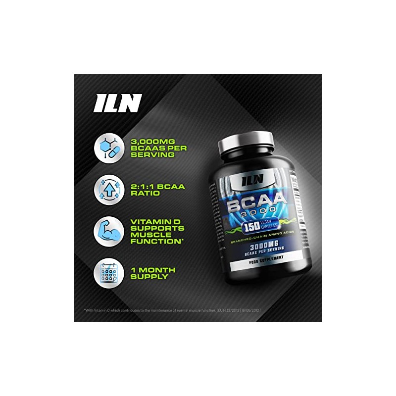 BCAA 3000mg - 2:1:1 BCAA Capsules - BCAAs (150 Capsules)