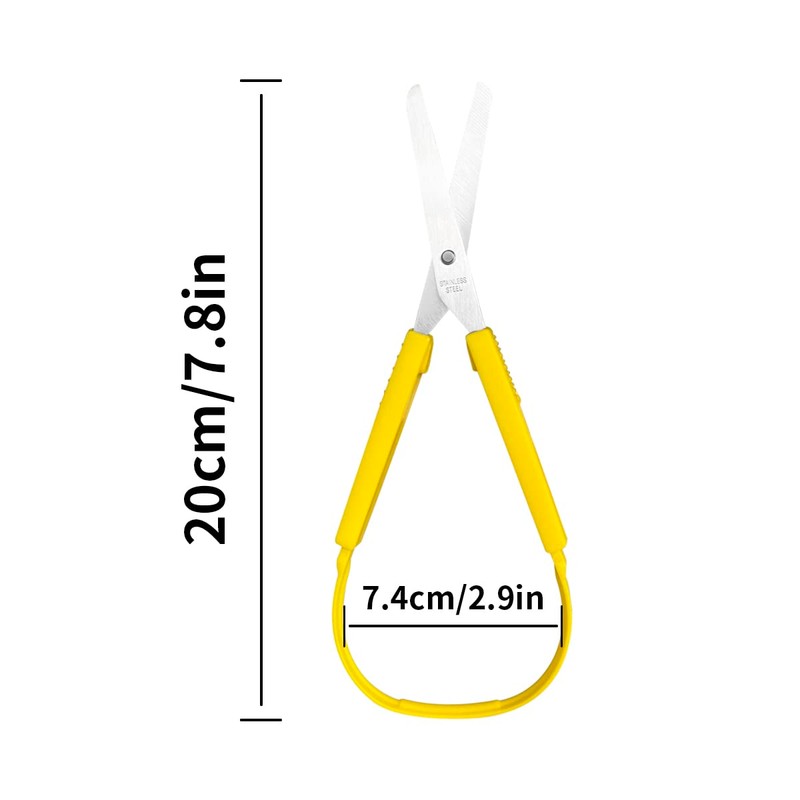 4Pack Adaptive Loop Scissors, 8 Inch Self-Opening Scissors for Special
