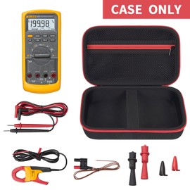 Comecase Hard Carrying Case for Fluke 87-V/ 88V/ 15B+/ 17B+ and More Digital Multimeter, Protective Travel Storage Bag - Black+Red Zipper