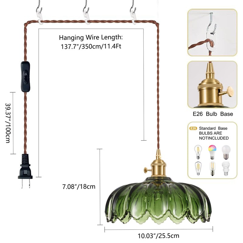 XZHGCEE Plug in Pendant Light Fixtures: Hanging Light Plug in