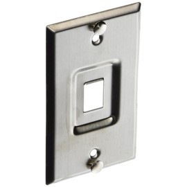 Leviton QuickPort Telephone Wall Jack, Stainless Steel, Recessed Port, 4108W-1SP