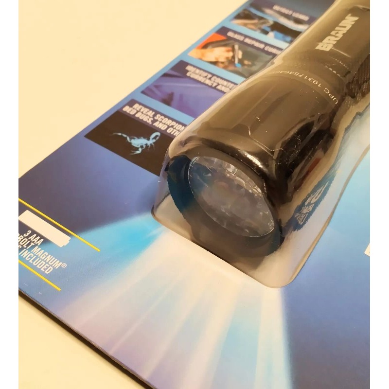 BRAUN UV Leak Detector Black Light LED Flashlight Color: Black