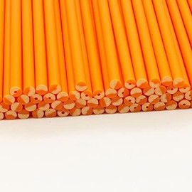 Plastic Lollipop Sticks - 89mm x 4mm Pack of 100 (Orange)