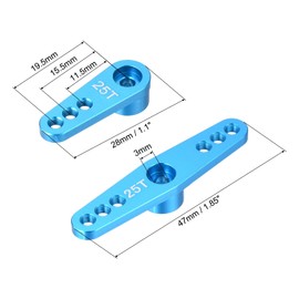 MECCANIXITY 1 Set Aluminum Servo Horn 25T Servo Horn Steering Double Arms Sky Blue Suitable for DIY RC Car/Boat/AirplanesBoat Model Accessories